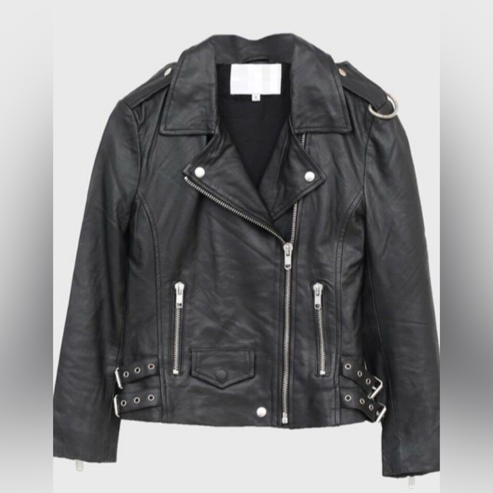 OAK NYC leather moto jacket size SMALL